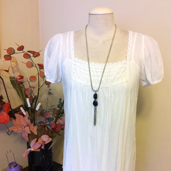 Vintage NEW sandwich jewellery Gray Beads Pendant VTG Silver Long Necklace - Picture 8 of 8